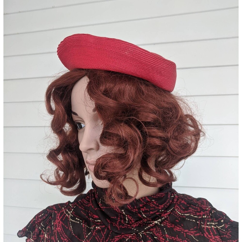 Vintage 30s 40s Red Hat by Jean Allen Gage